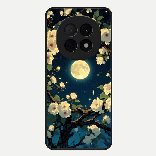  Celestial Moon And Flower Glass Case For Oppo F29 Pro 5G back cover – full design glossy printed glass finish