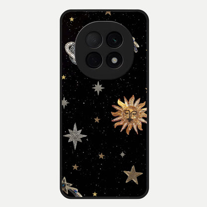  Celestial Moon With Stars Glass Case For Oppo F29 Pro 5G back cover – full design glossy printed glass finish
