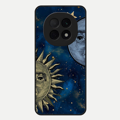  Celestial Moon With Sun Glass Case For Oppo F29 Pro 5G back cover – full design glossy printed glass finish