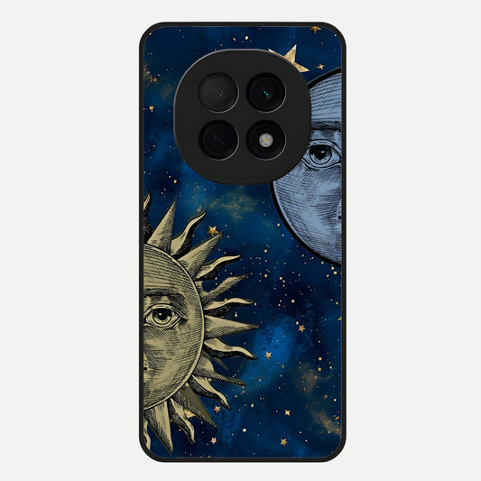  Celestial Moon With Sun Glass Case For Oppo F29 Pro 5G back cover – full design glossy printed glass finish