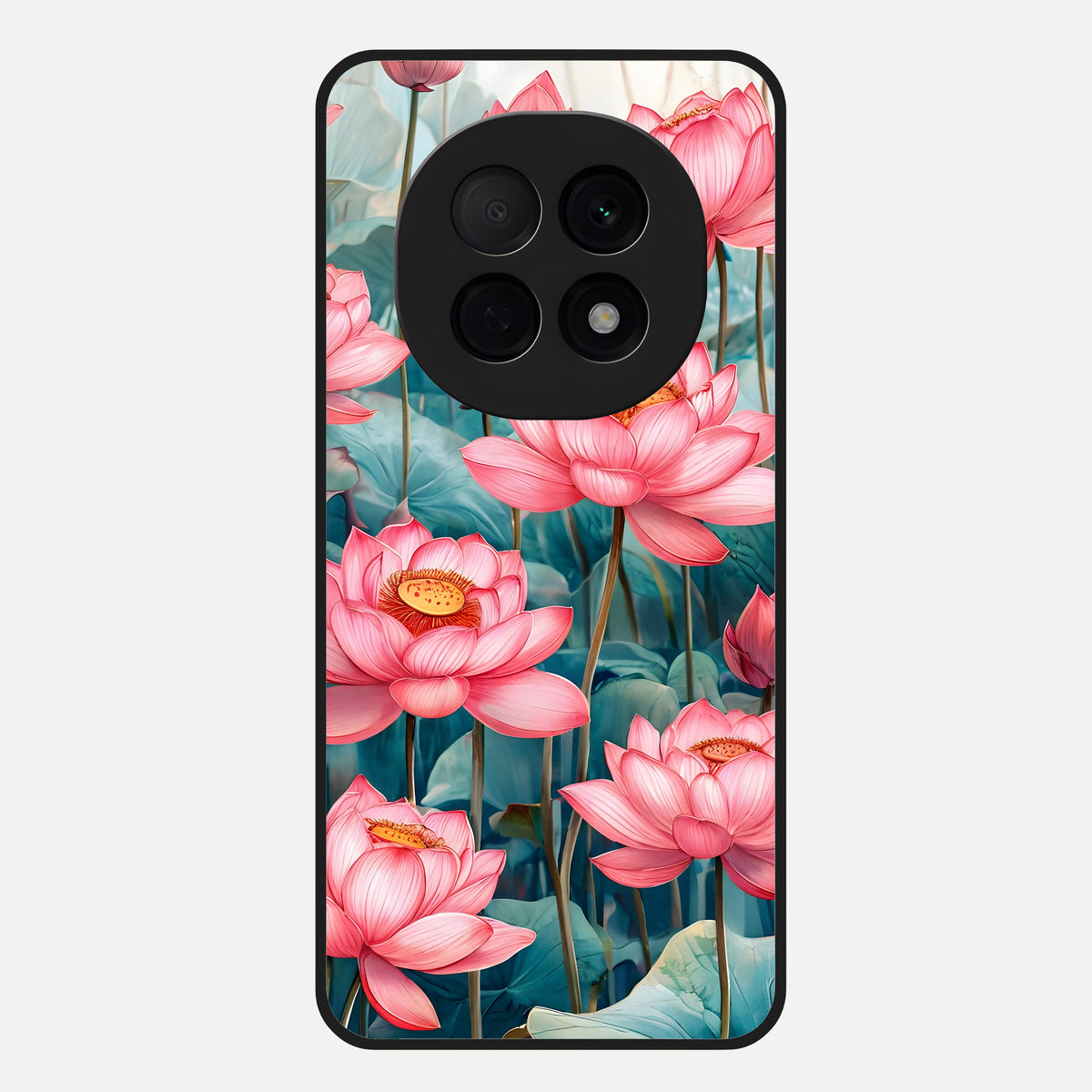  Celestial Pink Lotus Glass Case For Oppo F29 Pro 5G back cover – full design glossy printed glass finish
