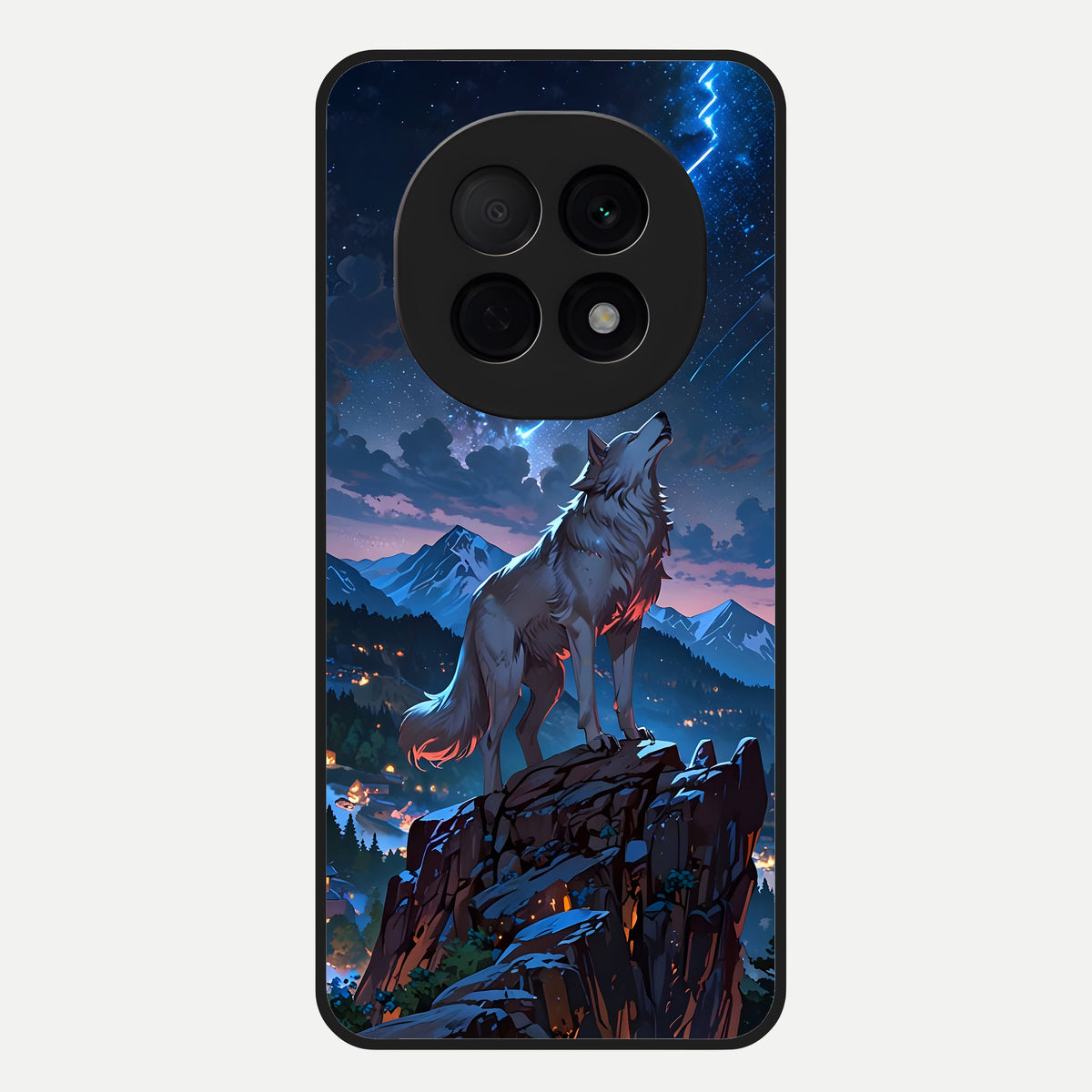  Celestial Wolf Howl Glass Case For Oppo F29 Pro 5G back cover – full design glossy printed glass finish