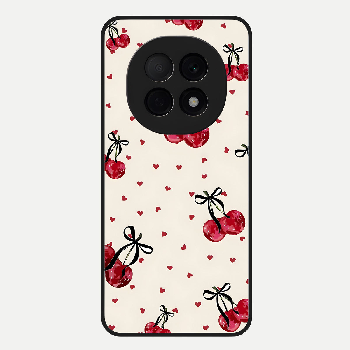  Cherry Heart Bow Glass Case For Oppo F29 Pro 5G back cover – full design glossy printed glass finish