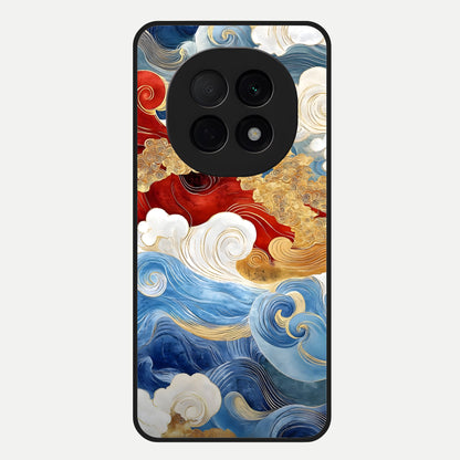  Colored Waves Glass Case For Oppo F29 Pro 5G back cover – full design glossy printed glass finish