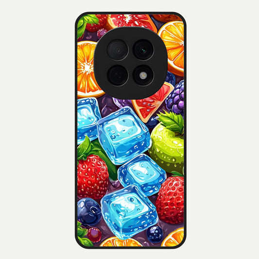  Colorful Fruits with Ice Glass Case For Oppo F29 Pro 5G back cover – full design glossy printed glass finish