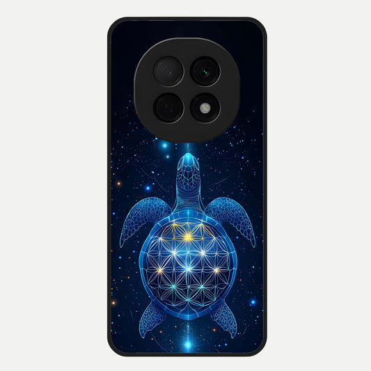  Crimson Blue Turtle Glass Case For Oppo F29 Pro 5G back cover – full design glossy printed glass finish