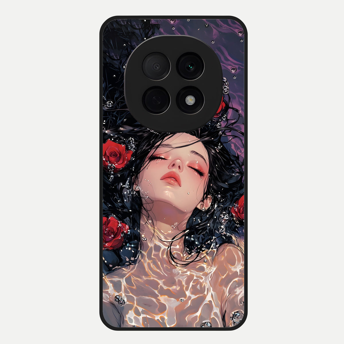  Crimson Rose Serenity Glass Case For Oppo F29 Pro 5G back cover – full design glossy printed glass finish
