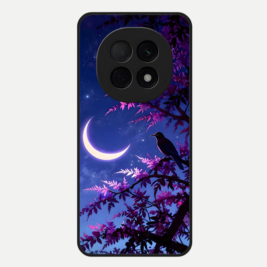  Crow And Moon Scenery Glass Case For Oppo F29 Pro 5G back cover – full design glossy printed glass finish