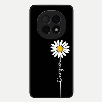  Custom Name White Flower Glass Case For Oppo F29 Pro 5G back cover – full design glossy printed glass finish