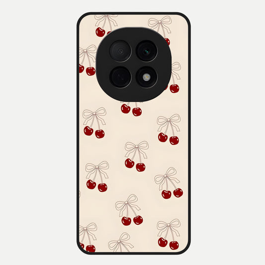  Cute Cherry Pattern Glass Case For Oppo F29 Pro 5G back cover – full design glossy printed glass finish