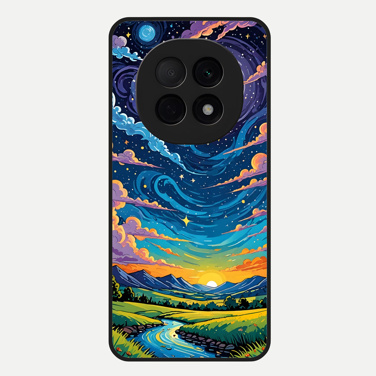  Dreamy Night Landscape Glass Case For Oppo F29 Pro 5G back cover – full design glossy printed glass finish