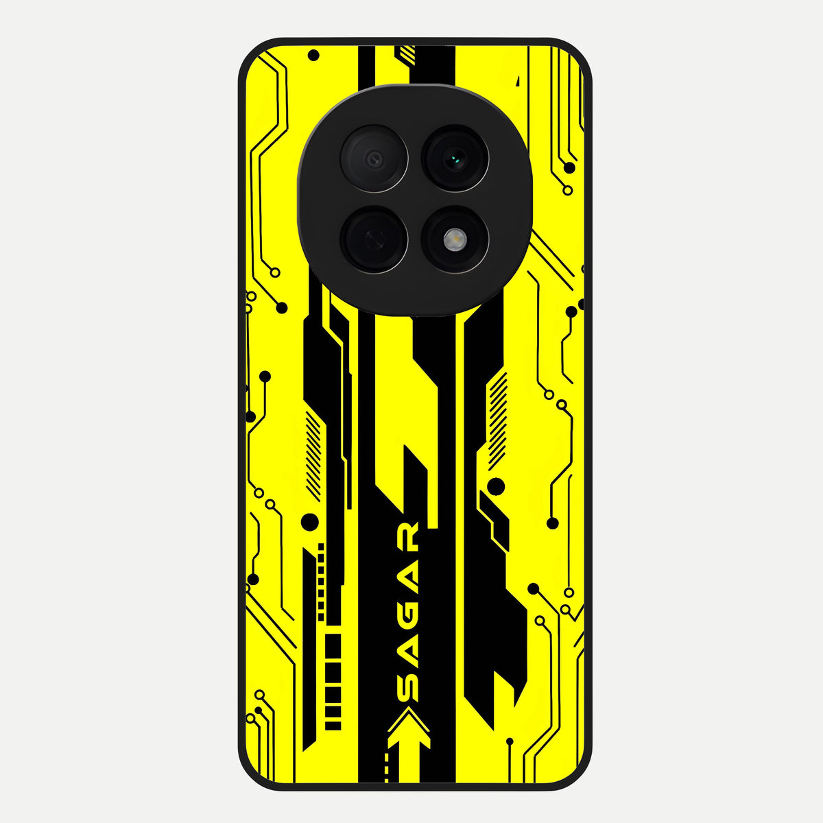  Electric Pulse CYBERPUNK Custom Name Glass Case For Oppo F29 Pro 5G back cover – full design glossy printed glass finish
