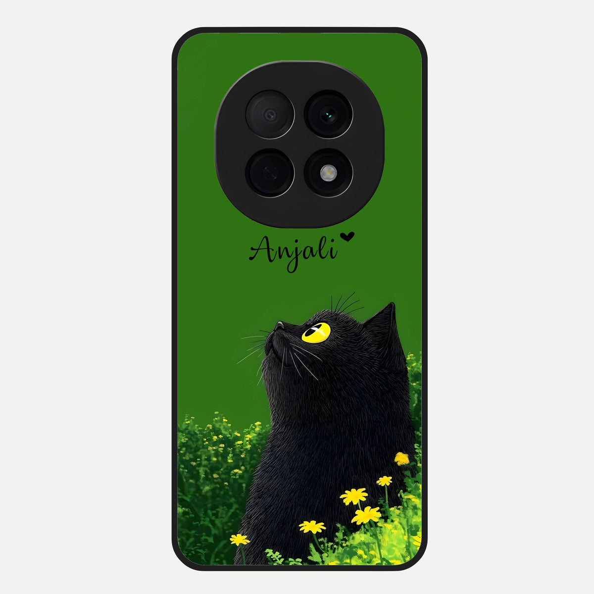  Emerald Cat Custom Name Glass Case For Oppo F29 Pro 5G back cover – full design glossy printed glass finish