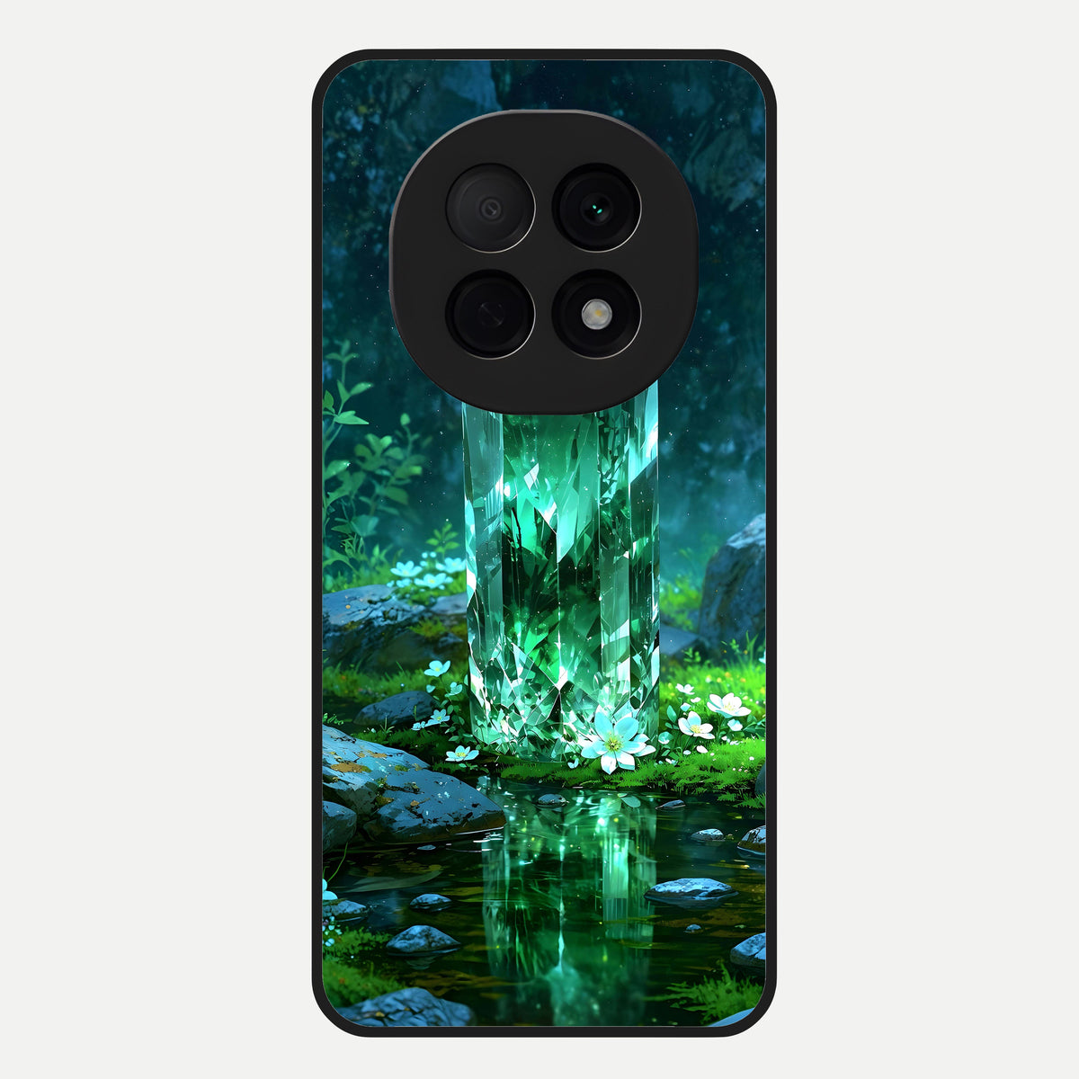  Emerald Light Crystal Glass Case For Oppo F29 Pro 5G back cover – full design glossy printed glass finish