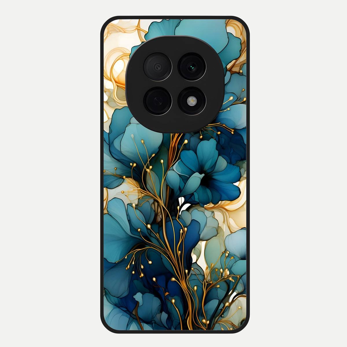  Golden Bloom Symphony Glass Case For Oppo F29 Pro 5G back cover – full design glossy printed glass finish