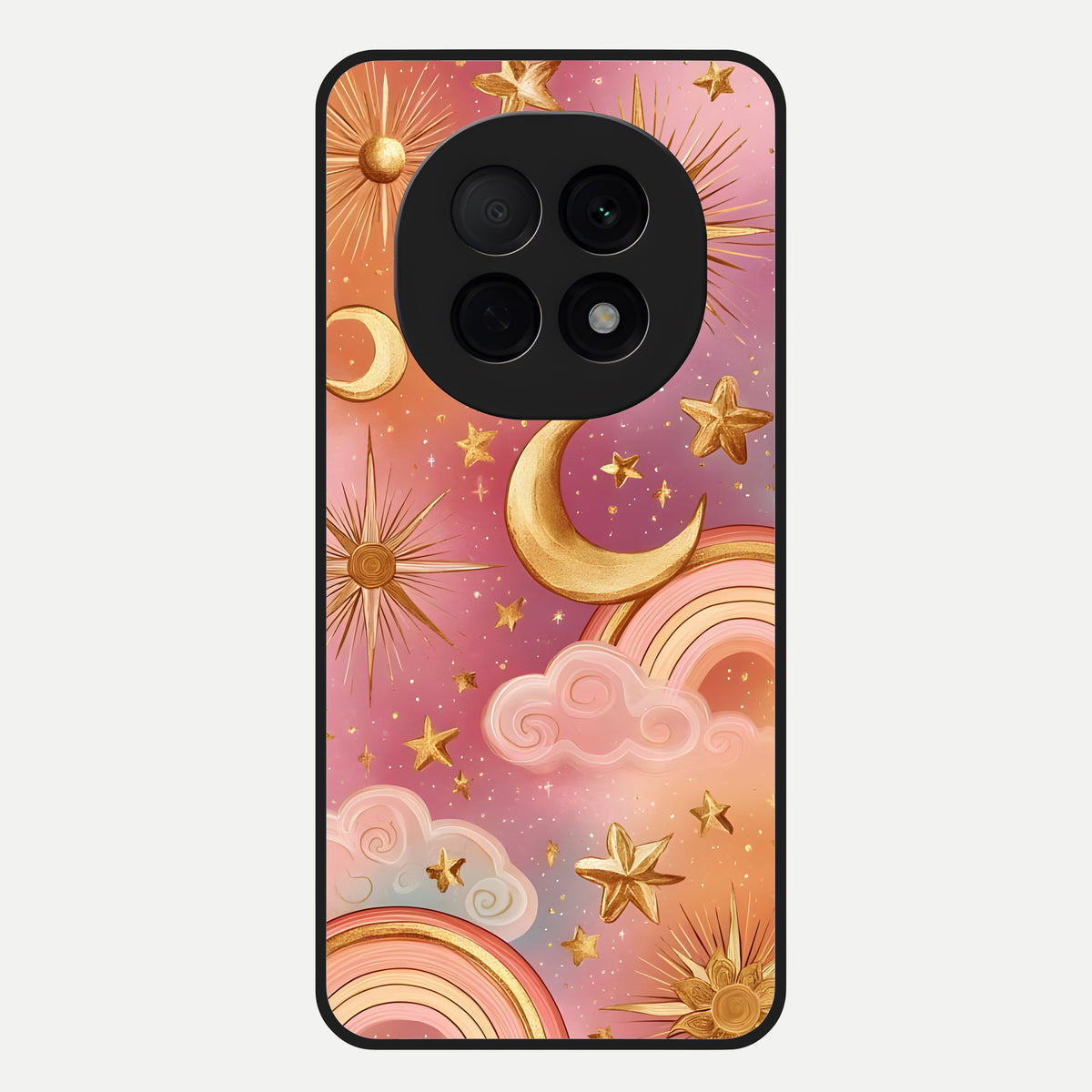  Golden Celestial Dreams Glass Case For Oppo F29 Pro 5G back cover – full design glossy printed glass finish