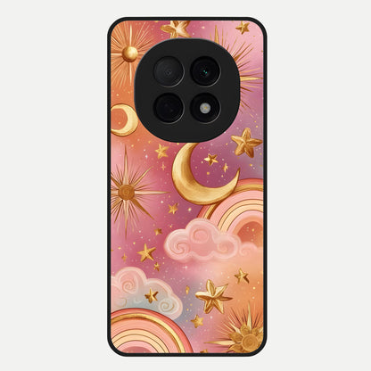  Golden Celestial Dreams Glass Case For Oppo F29 Pro 5G back cover – full design glossy printed glass finish