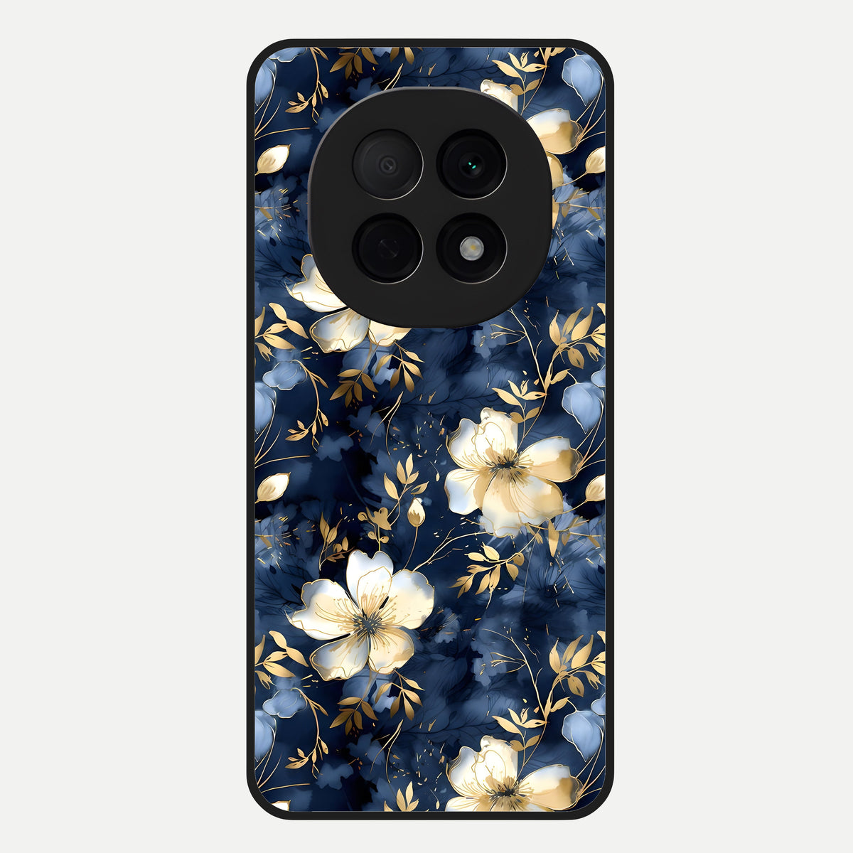  Golden Midnight Bloom Glass Case For Oppo F29 Pro 5G back cover – full design glossy printed glass finish