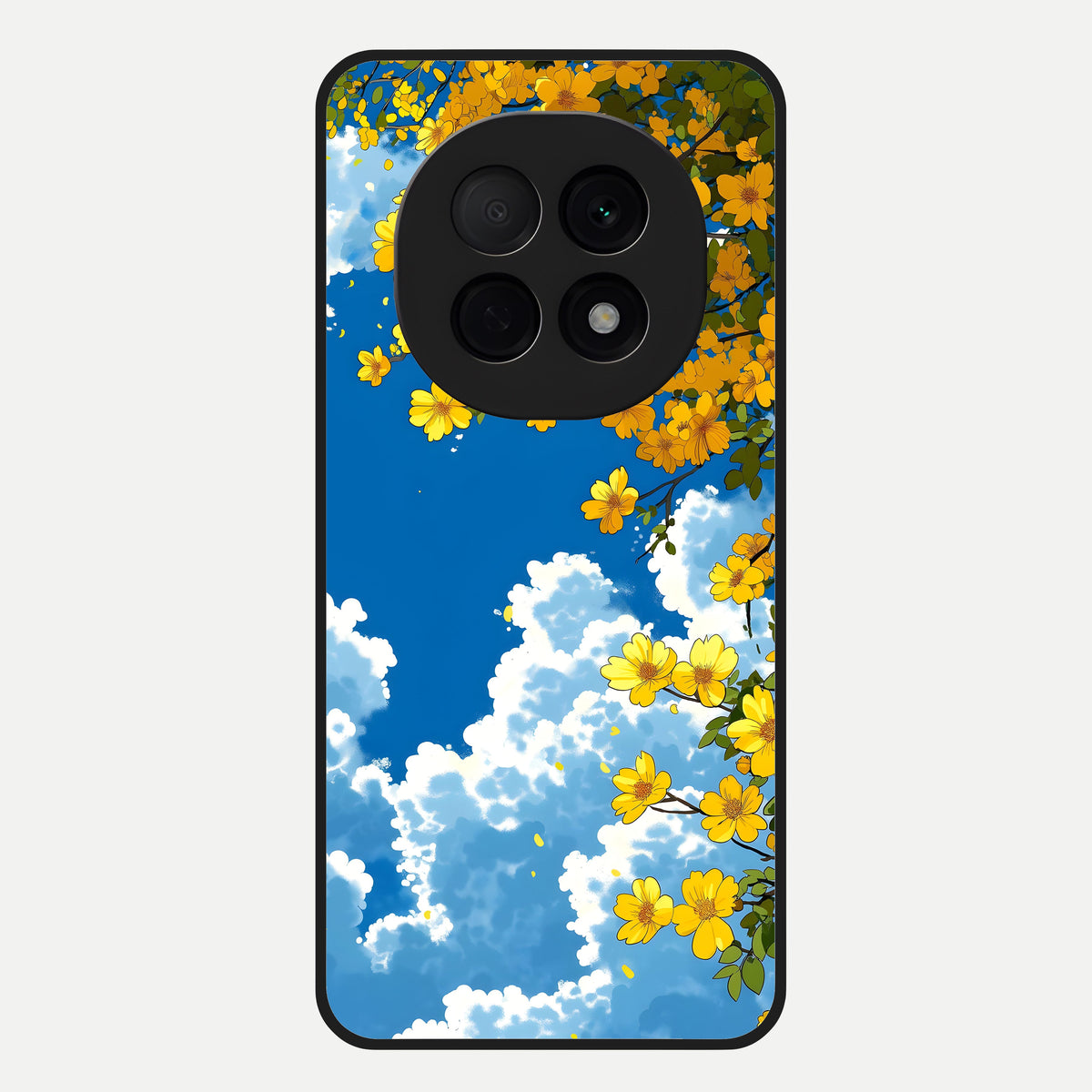  Golden Petal Sky Glass Case For Oppo F29 Pro 5G back cover – full design glossy printed glass finish