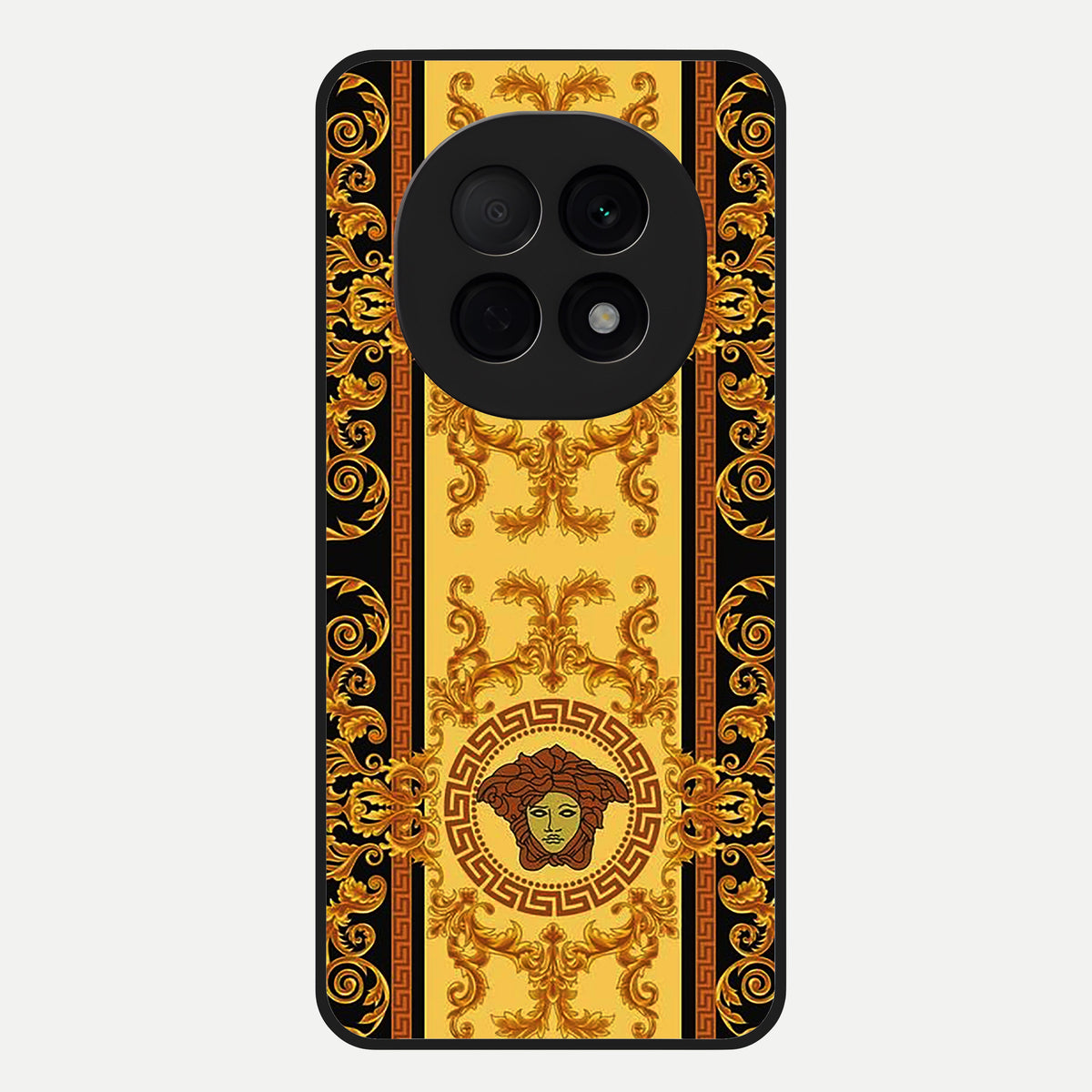  Golden Royal Heritage Glass Case For Oppo F29 Pro 5G back cover – full design glossy printed glass finish