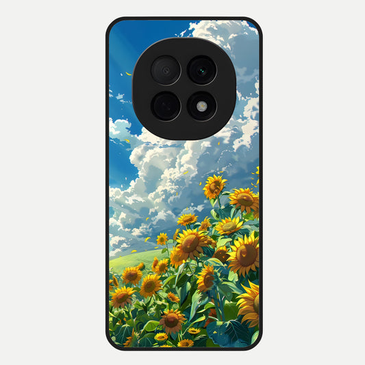 Golden Sun Glory Glass Case For Oppo F29 Pro 5G back cover – full design glossy printed glass finish