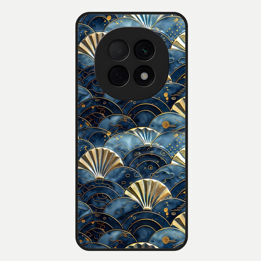  Golden Wave Luxe Glass Case For Oppo F29 Pro 5G back cover – full design glossy printed glass finish