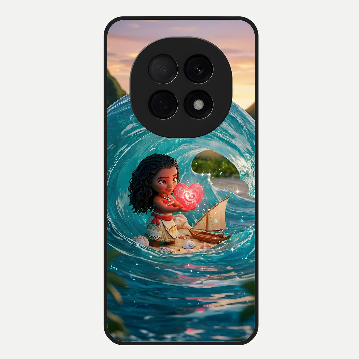  Heart of Ocean Glass Case For Oppo F29 Pro 5G back cover – full design glossy printed glass finish