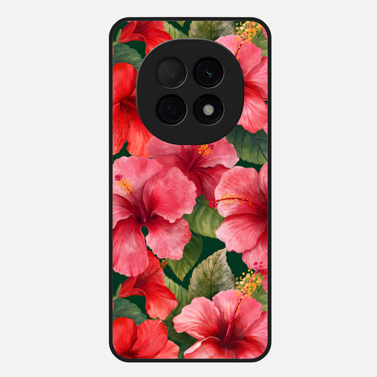  Hibiscus Pattern Glass Case For Oppo F29 Pro 5G back cover – full design glossy printed glass finish