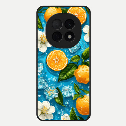  Ice Cube With Orange Glass Case For Oppo F29 Pro 5G back cover – full design glossy printed glass finish