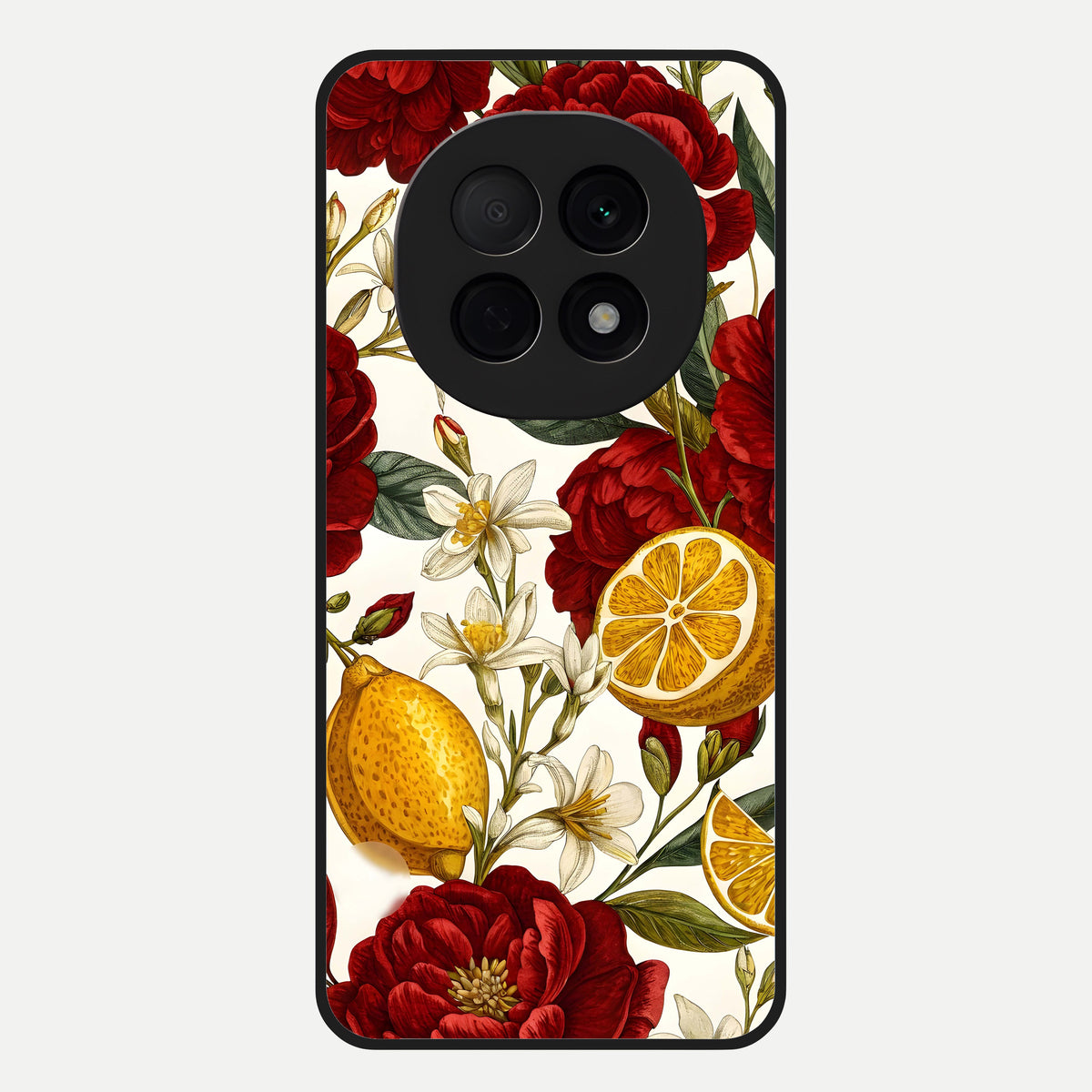  Lemon Rose Charm Glass Case For Oppo F29 Pro 5G back cover – full design glossy printed glass finish