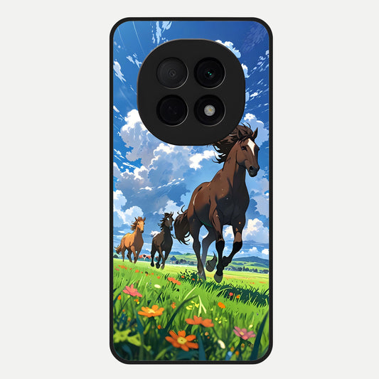  Majestic Horses Galloping Glass Case For Oppo F29 Pro 5G back cover – full design glossy printed glass finish