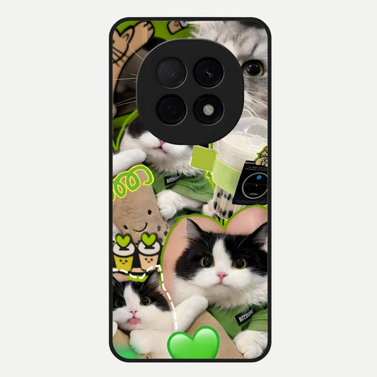  Matcha Cats Mood Glass Case For Oppo F29 Pro 5G back cover – full design glossy printed glass finish