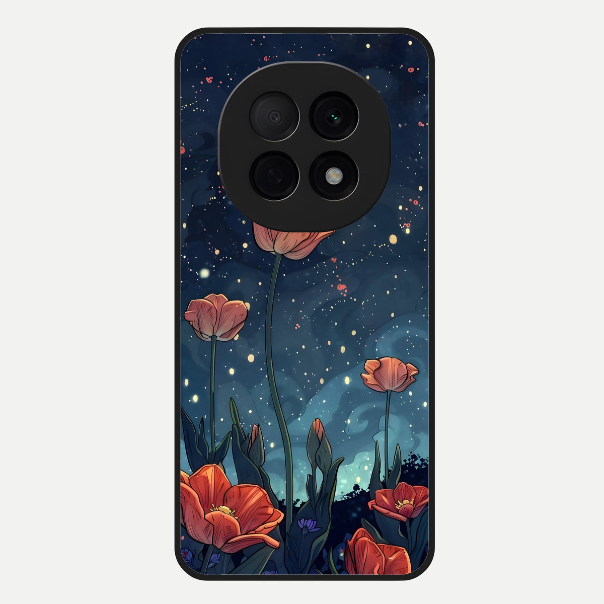  Midnight Tulip Glow Glass Case For Oppo F29 Pro 5G back cover – full design glossy printed glass finish