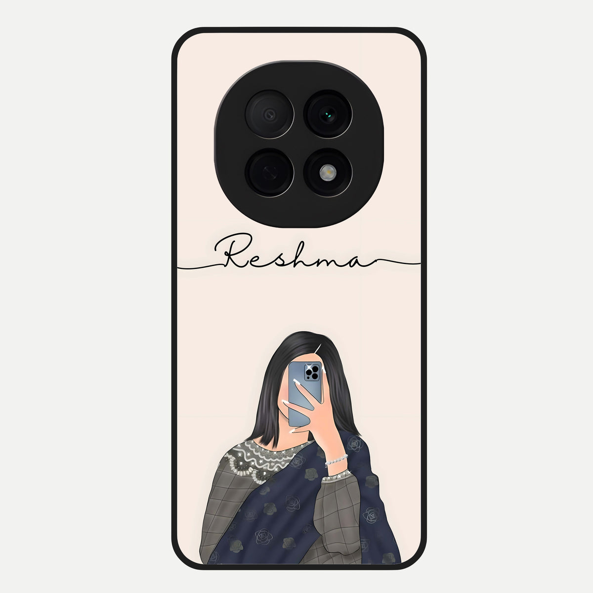  Mirror Mood Muse With Custom Name Glass Case For Oppo F29 Pro 5G back cover – full design glossy printed glass finish