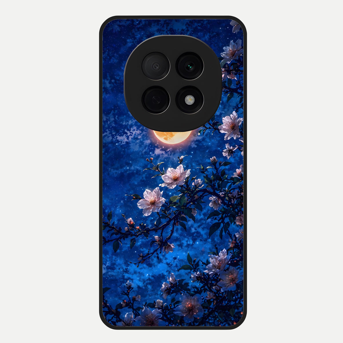  Moonlit Blossoms Night Glass Case For Oppo F29 Pro 5G back cover – full design glossy printed glass finish