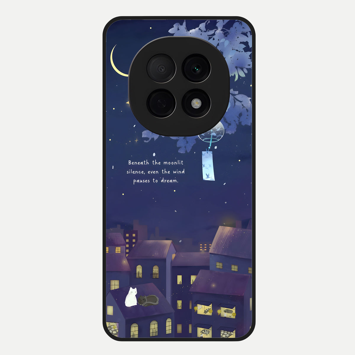  Moonlit Cat Silence Glass Case For Oppo F29 Pro 5G back cover – full design glossy printed glass finish