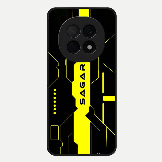  Neon CYBERPUNK Custom Name Glass Case For Oppo F29 Pro 5G back cover – full design glossy printed glass finish