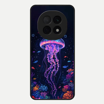  Neon Jellyfish Glass Case For Oppo F29 Pro 5G back cover – full design glossy printed glass finish