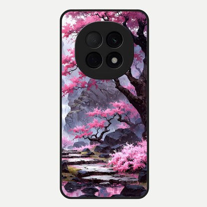  Pink Sunflower Glow Glass Case For Oppo F29 Pro 5G back cover – full design glossy printed glass finish
