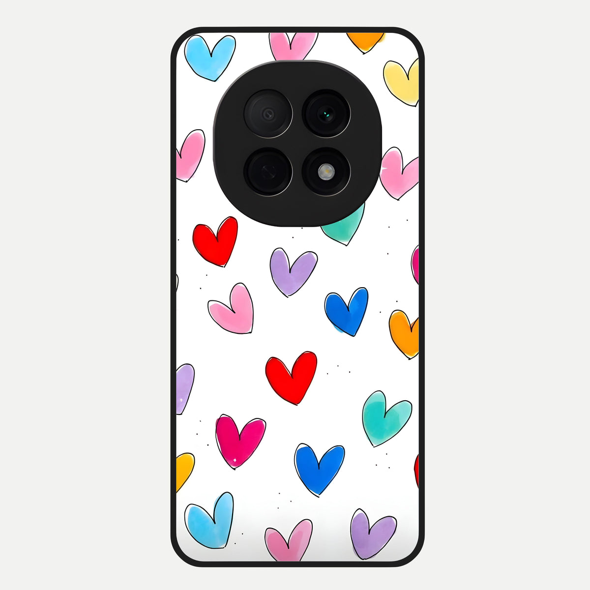  Playful Love Doodles Glass Case For Oppo F29 Pro 5G back cover – full design glossy printed glass finish