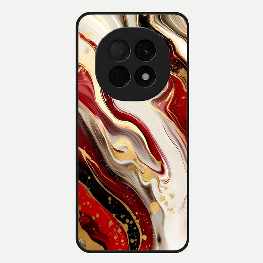  Red And White Marble Glass Case For Oppo F29 Pro 5G back cover – full design glossy printed glass finish