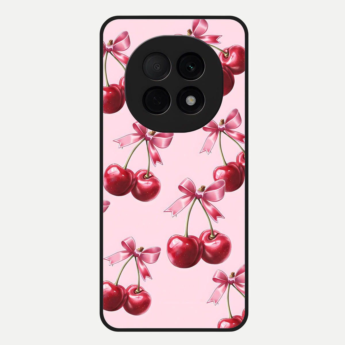  Red Cherries Pattern Glass Case For Oppo F29 Pro 5G back cover – full design glossy printed glass finish