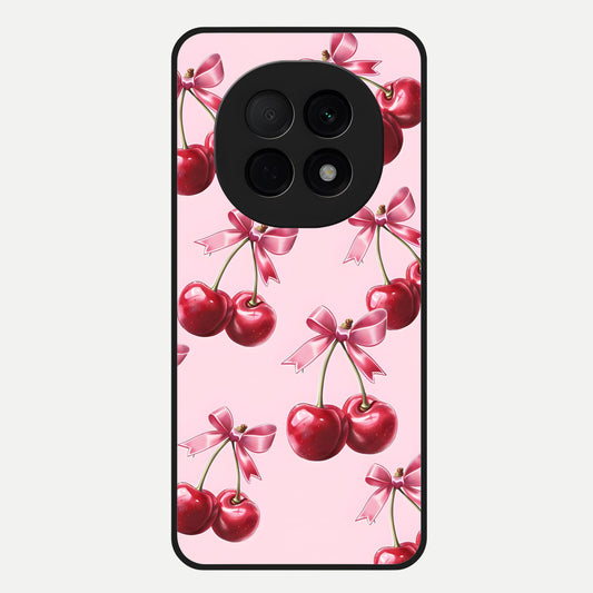  Red Cherries Pattern Glass Case For Oppo F29 Pro 5G back cover – full design glossy printed glass finish