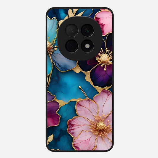  Sparkle Floral Glass Case For Oppo F29 Pro 5G back cover – full design glossy printed glass finish