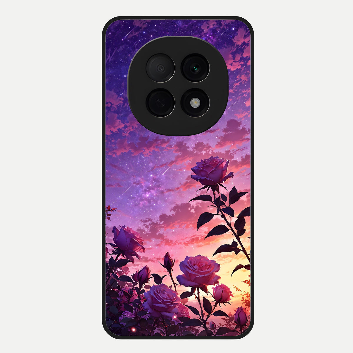  Starlit Rose Twilight Glass Case For Oppo F29 Pro 5G back cover – full design glossy printed glass finish