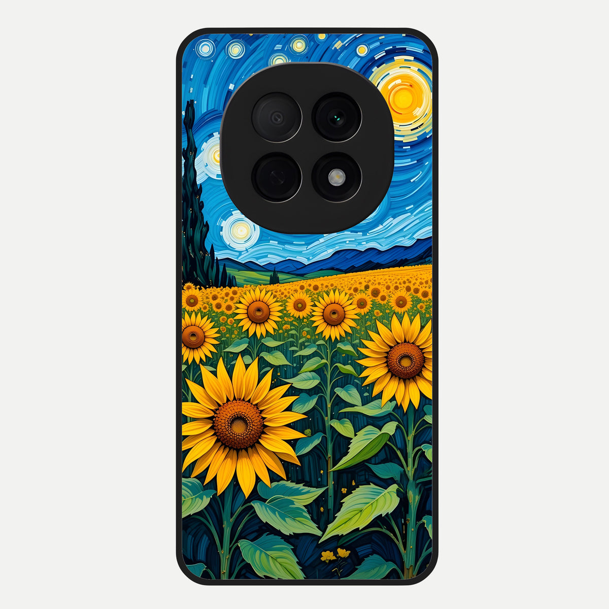  Starry Sunflower Dreams Glass Case For Oppo F29 Pro 5G back cover – full design glossy printed glass finish