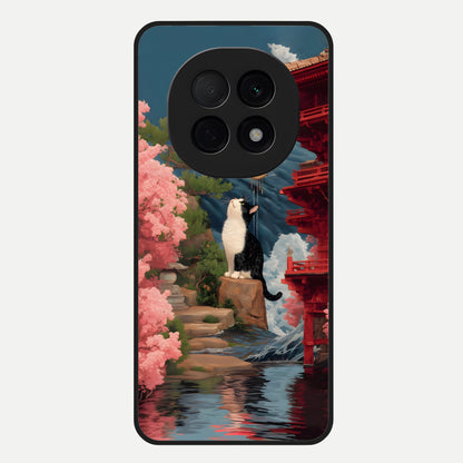  Temple Cat Scenery Glass Case For Oppo F29 Pro 5G back cover – full design glossy printed glass finish
