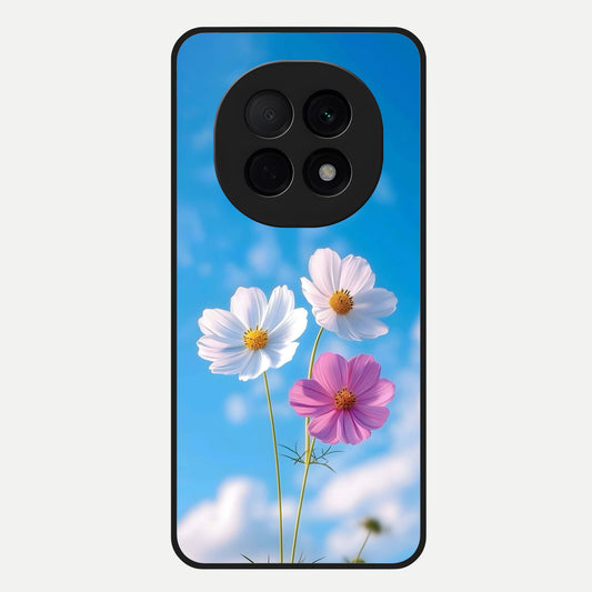  Tripple Flowers With Sky Glass Case For Oppo F29 Pro 5G back cover – full design glossy printed glass finish