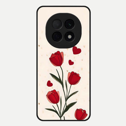  Tulip With Heart Glass Case For Oppo F29 Pro 5G back cover – full design glossy printed glass finish