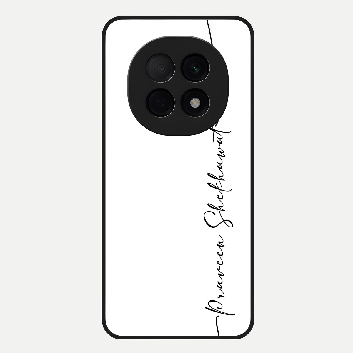  White Tune Custom Name Glass Case For Oppo F29 Pro 5G back cover – personalized glossy printed glass finish